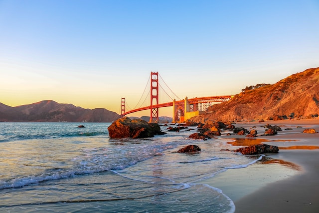 San Francisco beach with family